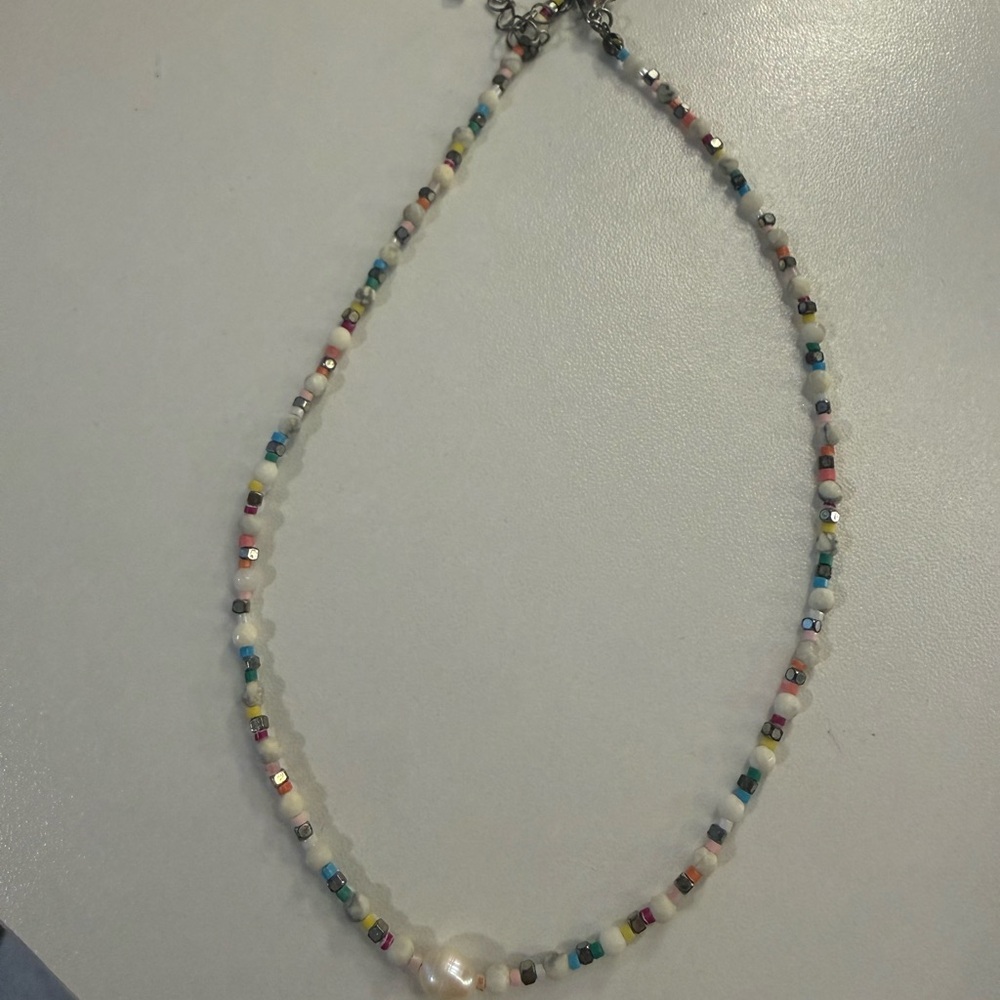 Altar'd State Multi-Colored Beaded Necklace with Pearl Accent